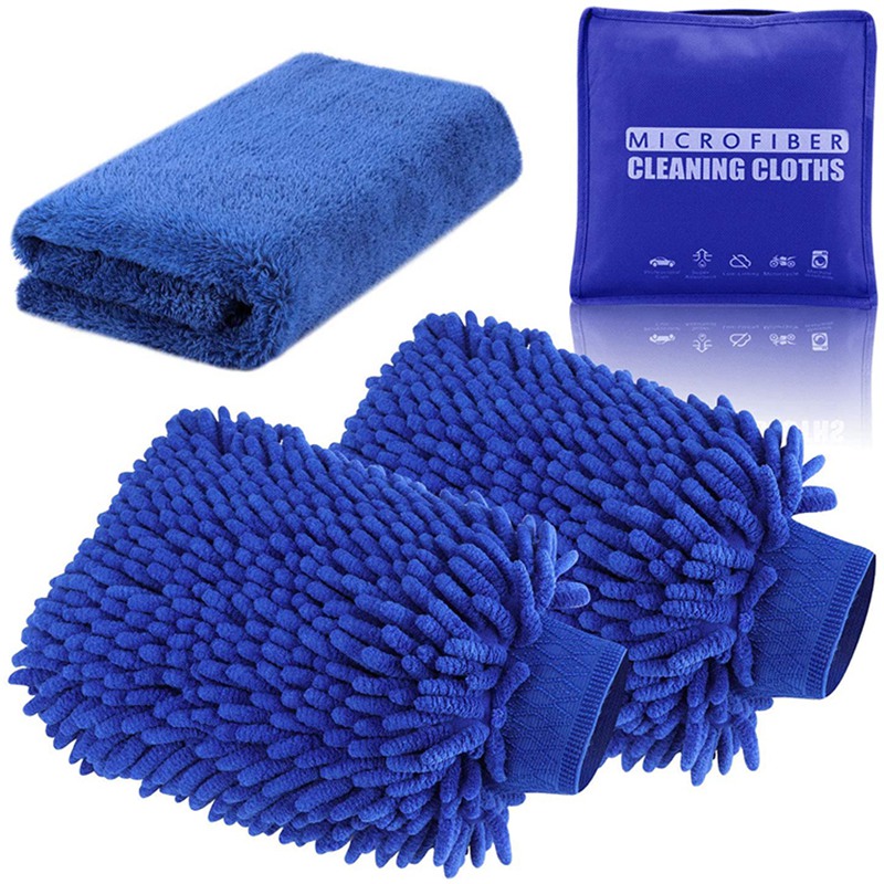 4-pakningsstørrelse Car Wash Clean Kit Mitt