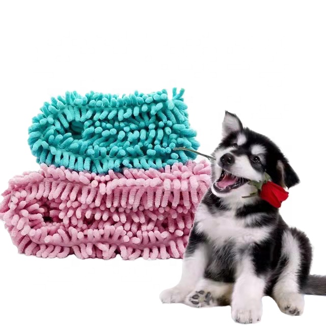 Mikrofiber Chenille hundehåndklær til kjæledyr