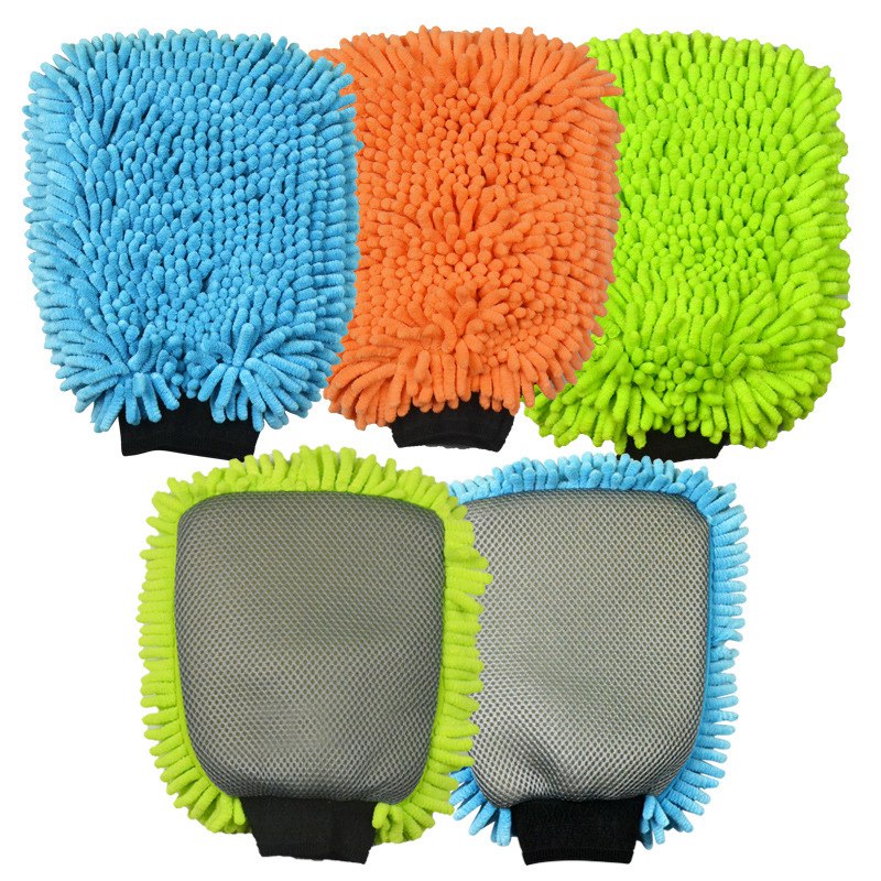 Microfiber Plush Wash Chenille Mitt Bilrensehanske